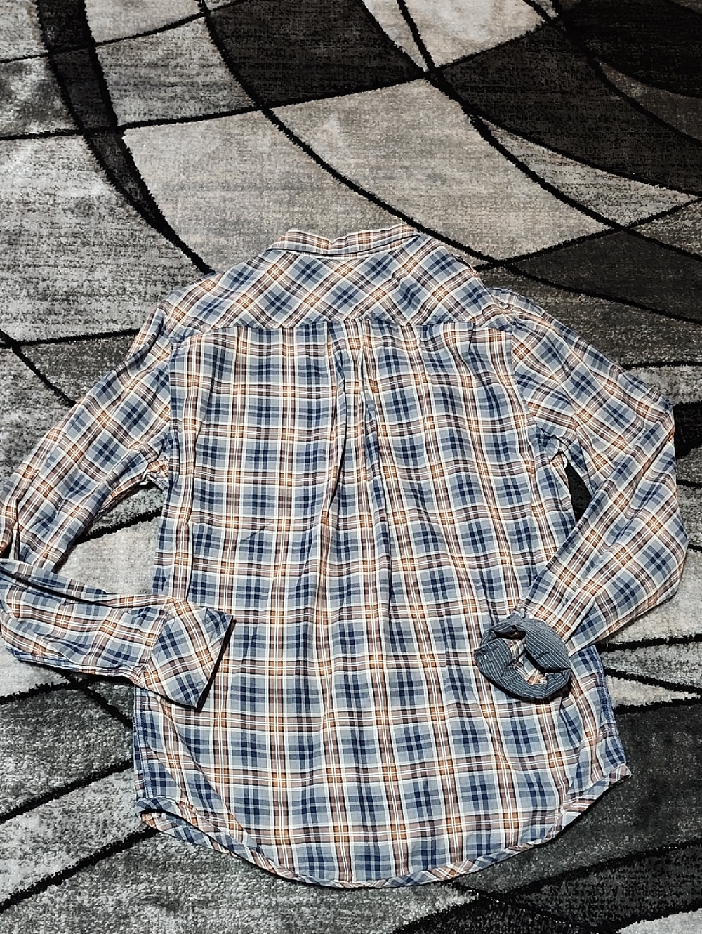 VINTAGE CALVIN KLEIN PLAID BUTTON-DOWN LONG-SLEEVE WESTERN SHIRT - Picture 11 of 14